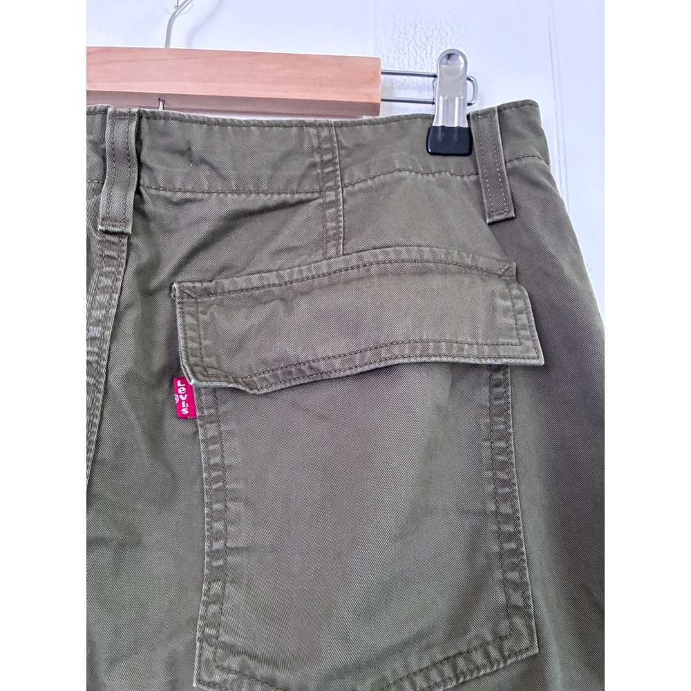Levis 94 Baggy Cargo Pants Olive Green Womens 30 Wide Leg Utility Streetwear - Picture 7 of 9